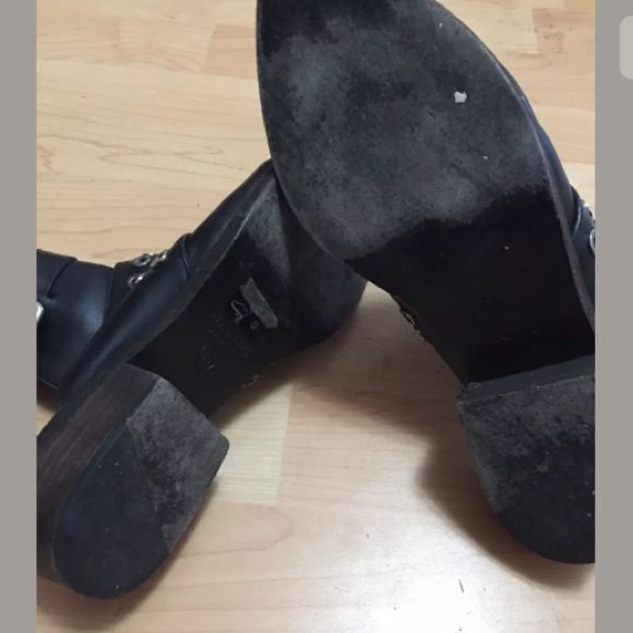 ALL SAINTS Yannis black pointy booties sz 40 studs - Picture 7 of 8